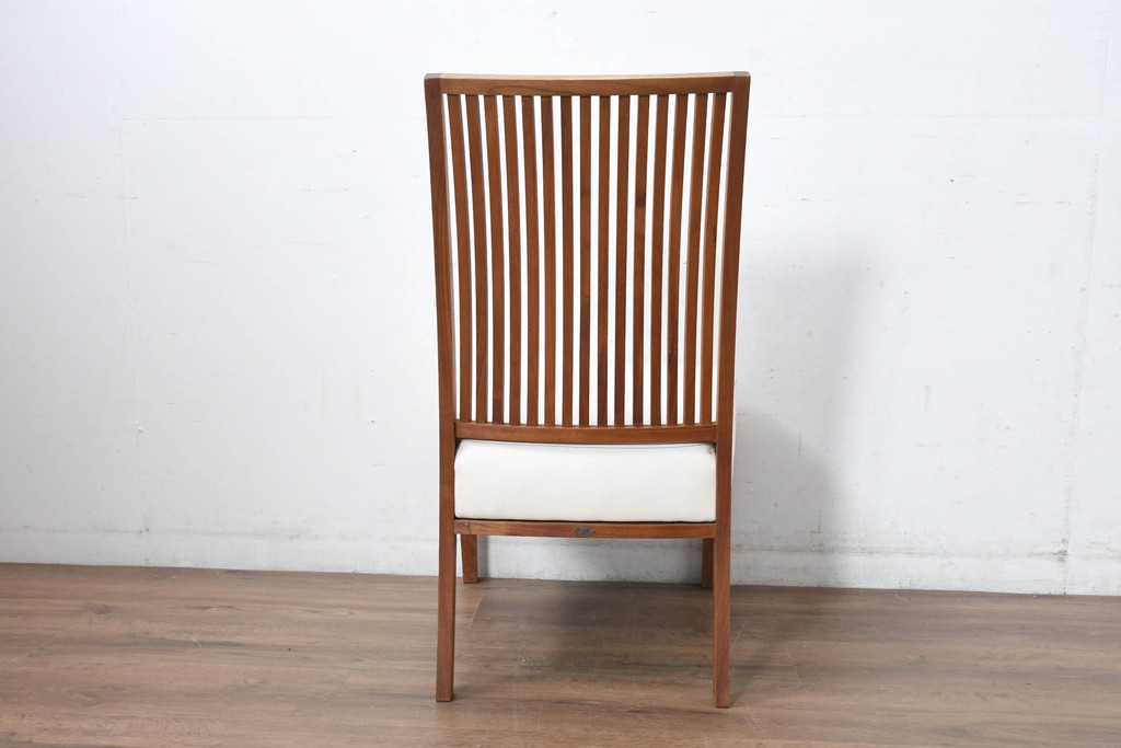 中古　美品　BC工房　ウォールナット材　本革　温かみと高級感を兼ね備えたレザーチェア1脚(ダイニングチェア、椅子、イス)(定価約11万円)(R-083357)