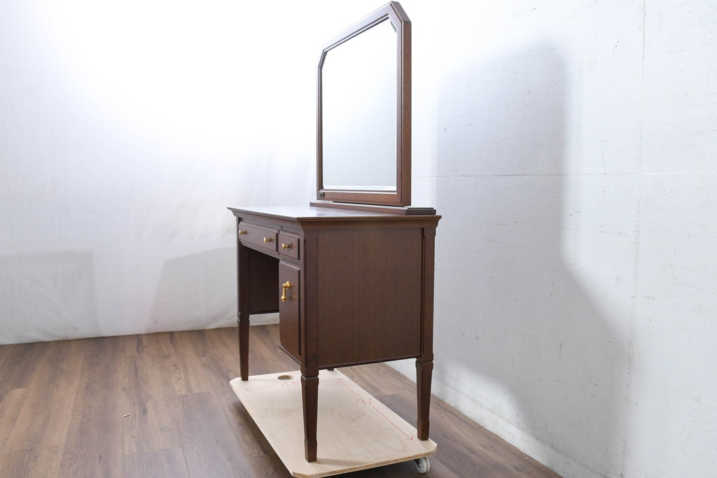 中古　美品　maruni(マルニ木工)　地中海シリーズ　優雅で機能的なドレッサー(鏡台、ミラー、化粧台)(定価約20万円)(R-083262)
