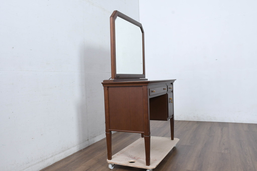 中古　美品　maruni(マルニ木工)　地中海シリーズ　優雅で機能的なドレッサー(鏡台、ミラー、化粧台)(定価約20万円)(R-083262)