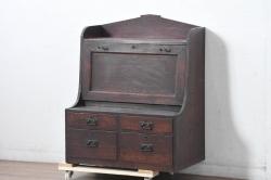 レトロ家具　昭和レトロ　シンプル!古い木の横長平机(2)(コンソールテーブル)
