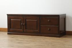 中古　松本民芸家具　和・洋どちらのお部屋にも取り入れやすいローボード(テレビ台、テレビボード、サイドボード、サイドキャビネット、収納棚、戸棚、引き出し、リビングボード)(R-073713)