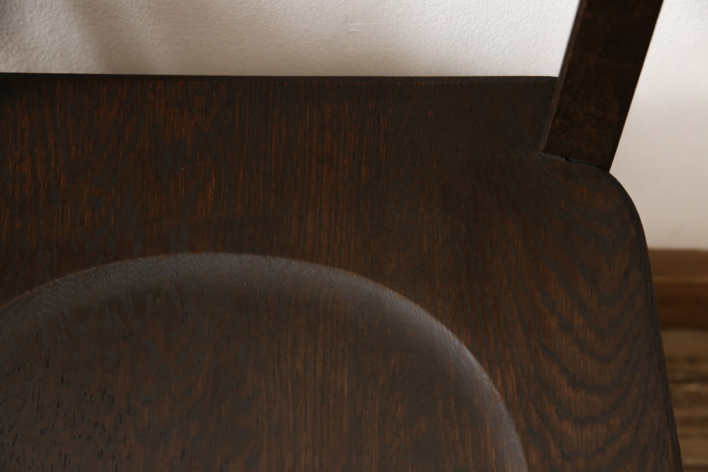 中古　永田良介商店　神戸洋家具　落ち着きのあるシックな佇まいが魅力のラダー型食堂椅子2脚セット(ダイニングチェア、ラダーバックチェア、ワークチェア、椅子)(R-055251)