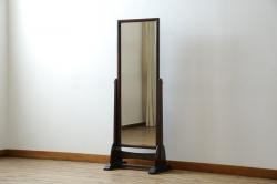 中古　松本民芸家具　シンプルながら品の良い佇まいが魅力のD型姿見(スタンドミラー、鏡)(定価約14万8千円)(R-079536)