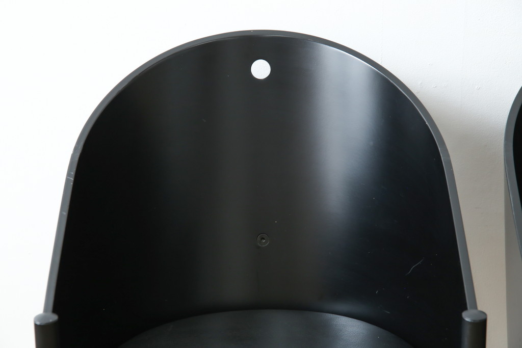 イタリアビンテージ　名作希少品!!　ドリアデ(Driade)　コステス(COSTES)　フィリップ・スタルク(Philippe Starck)デザイン　流線形のフォルムが美しいダイニングチェア2脚セット(椅子、イス、ヴィンテージ、バラ売り可能)(R-082289)