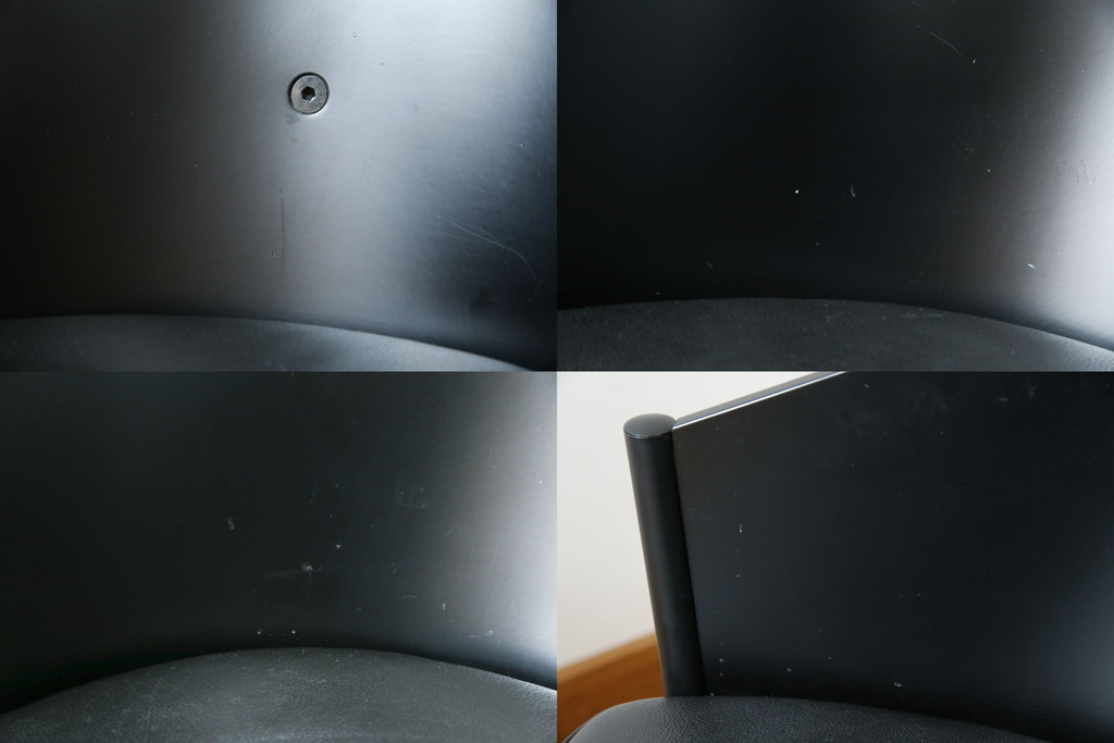 イタリアビンテージ　名作希少品!!　ドリアデ(Driade)　コステス(COSTES)　フィリップ・スタルク(Philippe Starck)デザイン　流線形のフォルムが美しいダイニングチェア2脚セット(椅子、イス、ヴィンテージ、バラ売り可能)(R-082289)