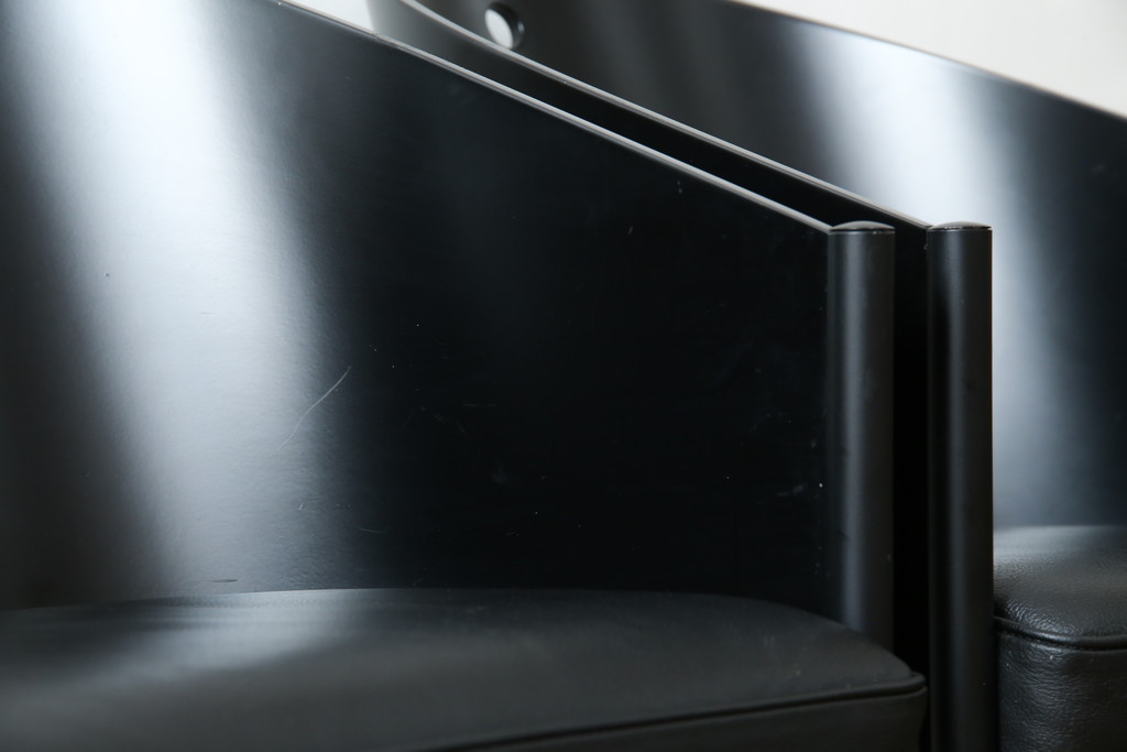 イタリアビンテージ　名作希少品!!　ドリアデ(Driade)　コステス(COSTES)　フィリップ・スタルク(Philippe Starck)デザイン　流線形のフォルムが美しいダイニングチェア2脚セット(椅子、イス、ヴィンテージ、バラ売り可能)(R-082289)