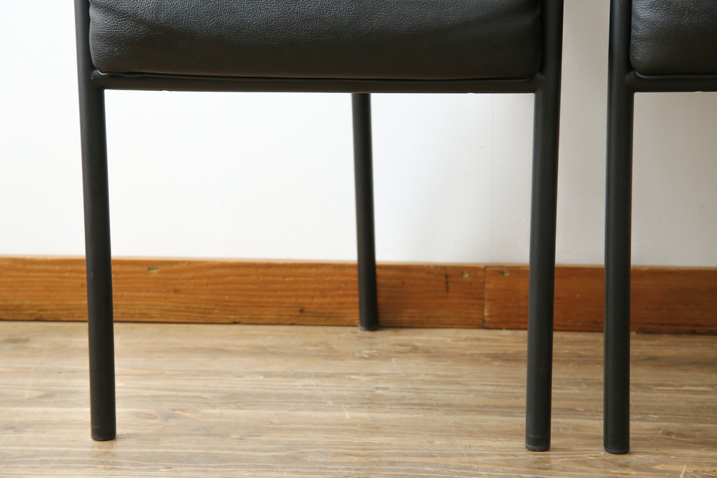 イタリアビンテージ　名作希少品!!　ドリアデ(Driade)　コステス(COSTES)　フィリップ・スタルク(Philippe Starck)デザイン　流線形のフォルムが美しいダイニングチェア2脚セット(椅子、イス、ヴィンテージ、バラ売り可能)(R-082289)