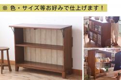 【オーダー注文・受注生産商品】マガジンラック付きカウンターテーブル(作業台、収納棚)