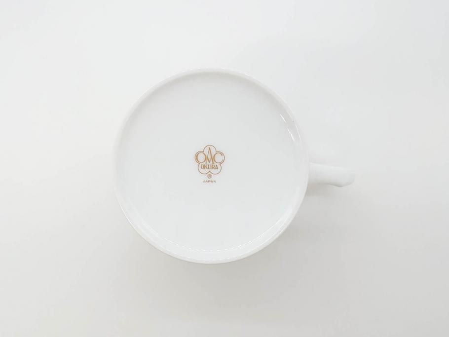 大倉陶園(OKURA、OAC)　フクロウ　ゴールドのデザインが優美な印象を与えるマグカップ(洋食器、箱付き、梟、リス)(R-070218)