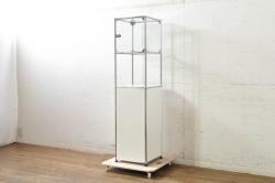 中古　USMハラー(USM Haller)　鍵付きショーケースが魅力の鉄製キャビネット(収納棚、オープンラック、飾り棚、陳列棚、ガラスケース、店舗什器)(R-074362)