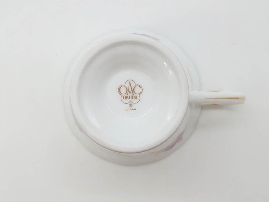 大倉陶園(OKURA、OAC)　カトレア　気品が感じられるティーカップ&ソーサー6客セット(洋食器、洋蘭、オーキッド)(R-070230)