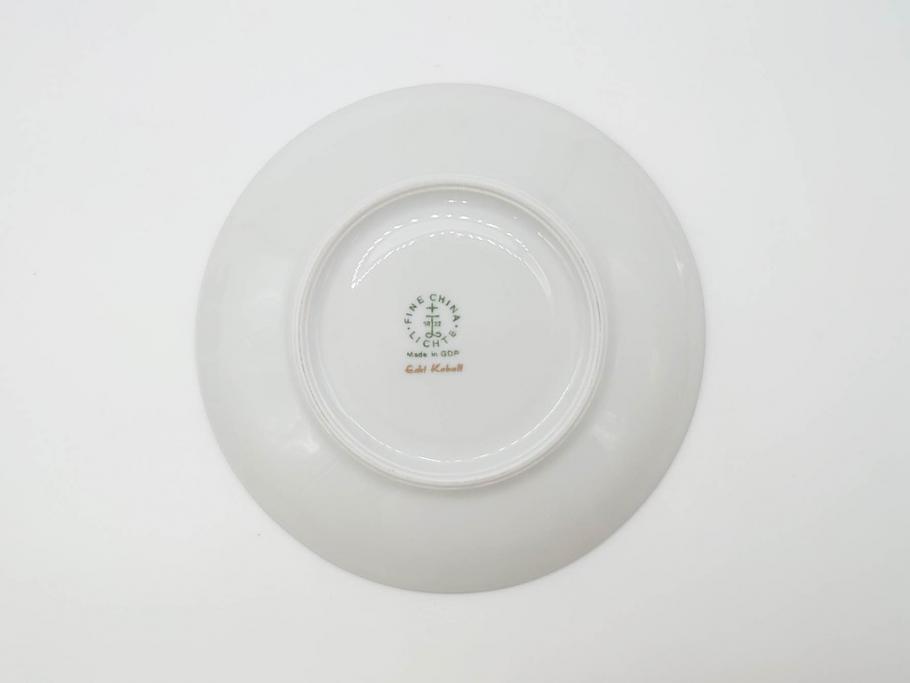 東ドイツ　リヒテ社　Lichte Echt Kobalt　金彩　コバルト　落ち着いた紺色に金の装飾が美しいカップ&ソーサー6客セット(洋食器、C&S)(R-070231)