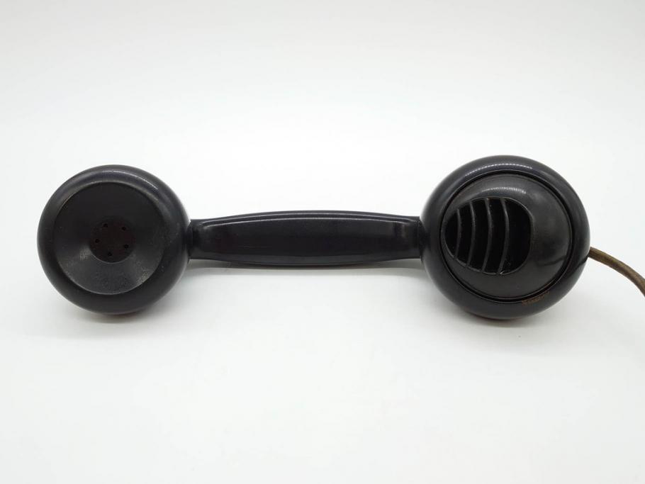 アメリカ　LONG DISTANCE TELEPHONE　レトロなデザインがお洒落なダイヤル式黒電話(電話機、USA、テレフォン)(R-076869)