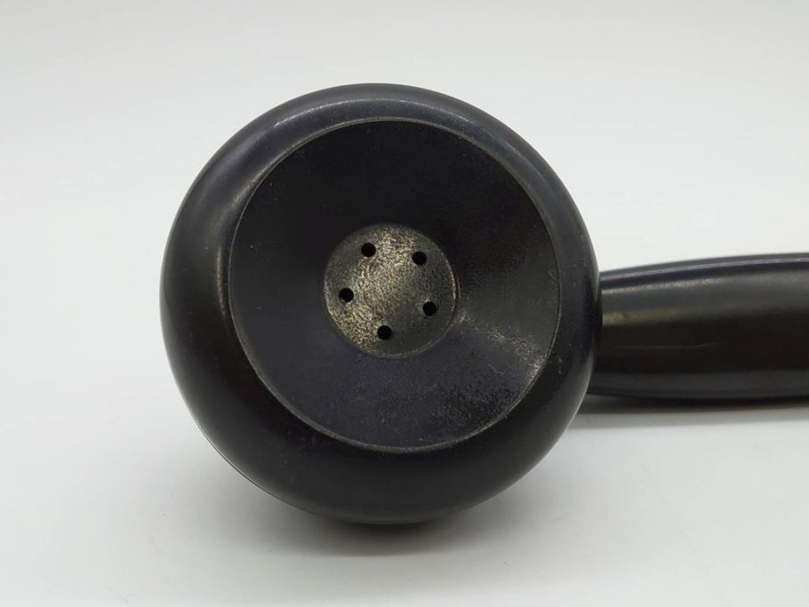 アメリカ　LONG DISTANCE TELEPHONE　レトロなデザインがお洒落なダイヤル式黒電話(電話機、USA、テレフォン)(R-076869)