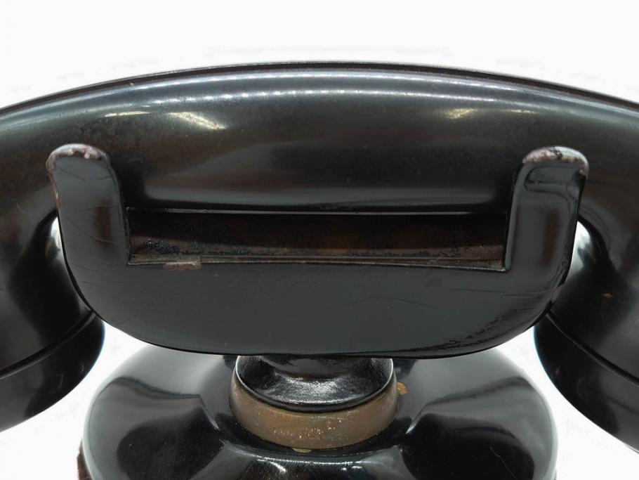 アメリカ　LONG DISTANCE TELEPHONE　レトロなデザインがお洒落なダイヤル式黒電話(電話機、USA、テレフォン)(R-076869)