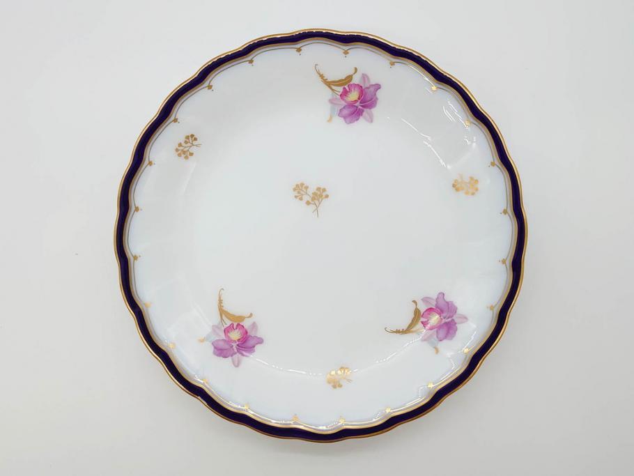 大倉陶園(OKURA、OAC)　カトレア　可愛らしいお花が魅力的なプレート6枚セット(洋食器、皿、洋蘭、オーキッド)(R-070233)