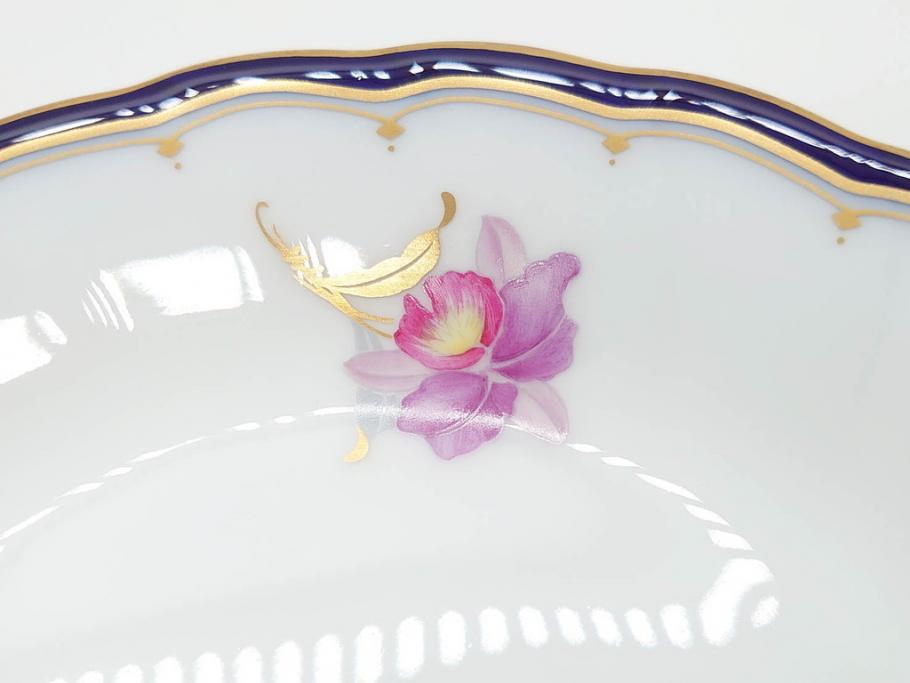 大倉陶園(OKURA、OAC)　カトレア　可愛らしいお花が魅力的なプレート6枚セット(洋食器、皿、洋蘭、オーキッド)(R-070233)
