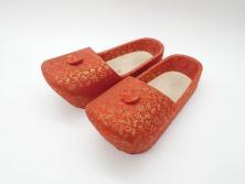 金襴張り　挿鞋(束帯、木製、履物、靴、くつ、クツ、法要、葬儀、仏具、僧侶、法衣、装束、神主)(R-070236)