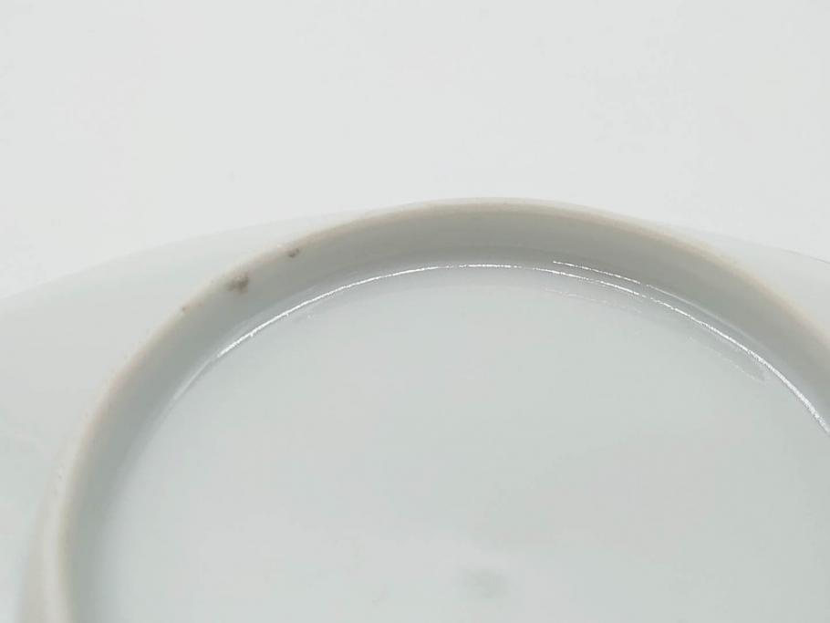 江戸期　色絵　約18cm　5.9寸　シンプルながら上品な雰囲気溢れる変形皿6枚セット(和食器、五寸九分)(検索ワード:柿右衛門様式、花散らしの図、輪花)(R-070266)