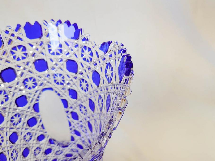 ドイツ　マイセン　Meissen　マイセンクリスタル　アラビアンナイト　美しいデザインが幻想的な空間を演出する花瓶(MEISSENER BLEIKRISTALL、カットガラス、フラワーベース、花器、花入、箱付き)(R-070268)
