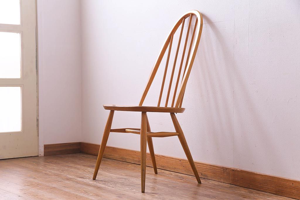 ヴィンテージ家具　イギリスビンテージ　ERCOL(アーコール)　ナチュラルテイストにおすすめなクェーカーチェア(ダイニングチェア)(1)