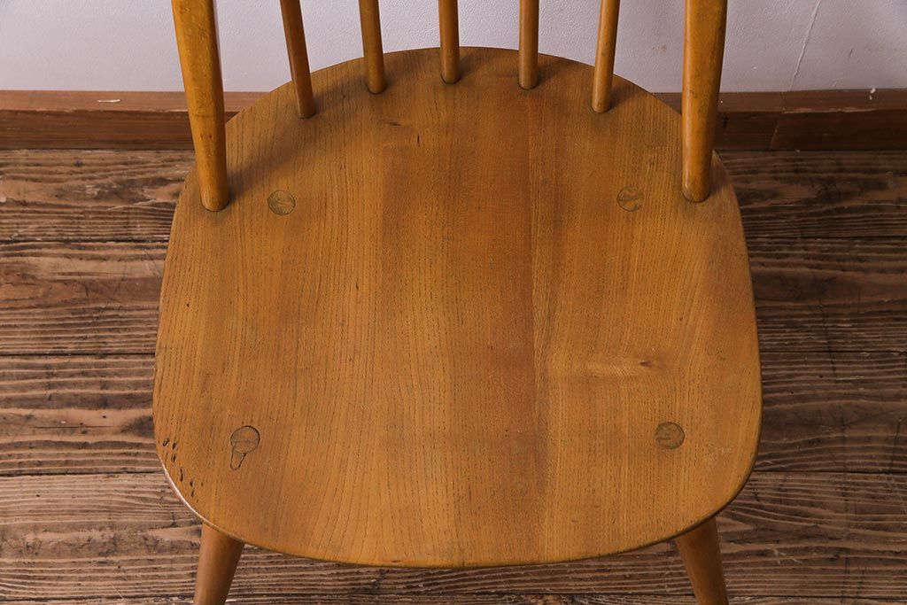 ヴィンテージ家具　イギリスビンテージ　ERCOL(アーコール)　ナチュラルテイストにおすすめなクェーカーチェア(ダイニングチェア)(2)