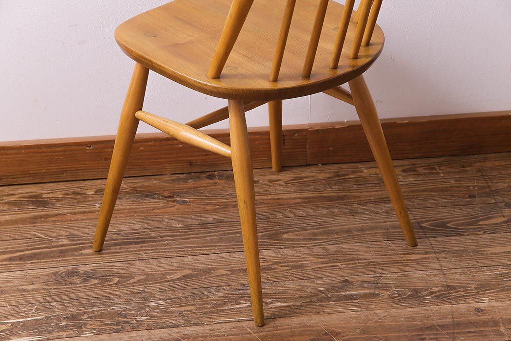 ヴィンテージ家具　イギリスビンテージ　ERCOL(アーコール)　ナチュラルテイストにおすすめなクェーカーチェア(ダイニングチェア)(2)