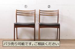 和製ビンテージ　松本民芸家具風　ナラ(楢)材　木のあたたかみが感じられるラダーバックチェア(ダイニングチェア、板座チェア、椅子、イス、ヴィンテージ)(R-064511)