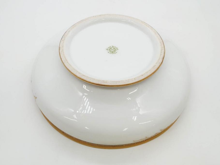 明治～大正期　オールドノリタケ　NORITAKE　木の実　金彩　金盛　ハンドペイント　自然モチーフが繊細な筆致と豊かな色彩で描かれた優雅な雰囲気のボウル(深皿、鉢、プレート、洋食器)(R-083291)