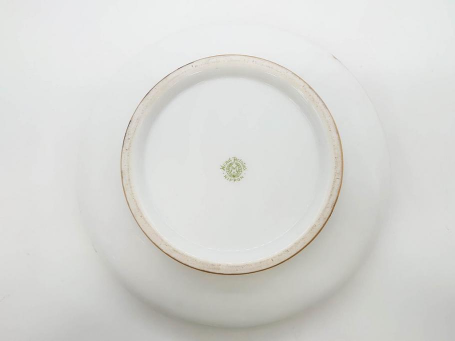 明治～大正期　オールドノリタケ　NORITAKE　木の実　金彩　金盛　ハンドペイント　自然モチーフが繊細な筆致と豊かな色彩で描かれた優雅な雰囲気のボウル(深皿、鉢、プレート、洋食器)(R-083291)