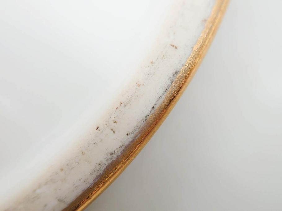 明治～大正期　オールドノリタケ　NORITAKE　木の実　金彩　金盛　ハンドペイント　自然モチーフが繊細な筆致と豊かな色彩で描かれた優雅な雰囲気のボウル(深皿、鉢、プレート、洋食器)(R-083291)
