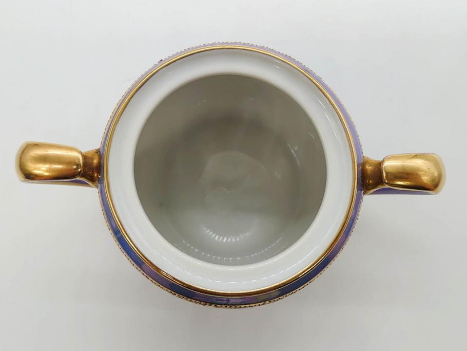 大正～昭和初期　オールドノリタケ　NORITAKE　ラスター彩　金彩　金盛　花蝶　美しい光沢がテーブルを華やかに彩るデミタスコーヒーセット(キャビネット、ティー、ポット、クリーマー、シュガーポット、カップ&ソーサー、C&S、洋食器)(R-083292)