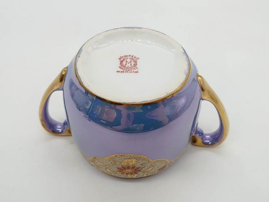 大正～昭和初期　オールドノリタケ　NORITAKE　ラスター彩　金彩　金盛　花蝶　美しい光沢がテーブルを華やかに彩るデミタスコーヒーセット(キャビネット、ティー、ポット、クリーマー、シュガーポット、カップ&ソーサー、C&S、洋食器)(R-083292)
