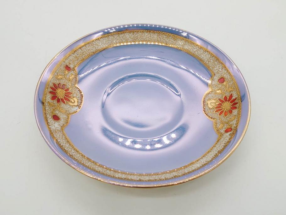 大正～昭和初期　オールドノリタケ　NORITAKE　ラスター彩　金彩　金盛　花蝶　美しい光沢がテーブルを華やかに彩るデミタスコーヒーセット(キャビネット、ティー、ポット、クリーマー、シュガーポット、カップ&ソーサー、C&S、洋食器)(R-083292)