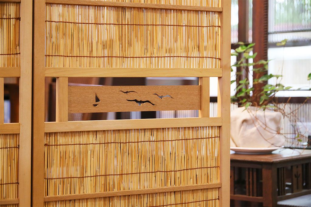 アンティーク雑貨 古民具・骨董 折り畳み式パーテーション(簀戸