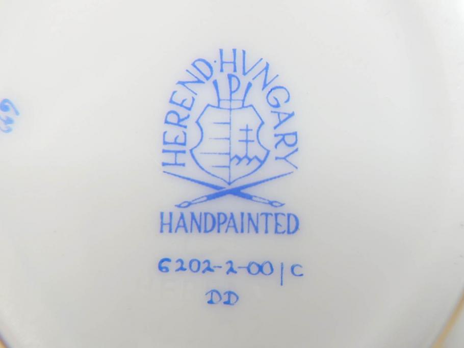 ヘレンド　ハンガリー　HEREND HVNGARY　ヴィクトリアブーケ　ハート形　華やかな雰囲気が素敵な透かしボンボン入れ&トレイ(HUNGARY、トレー、小物入れ、菓子器、洋食器)(R-070337)