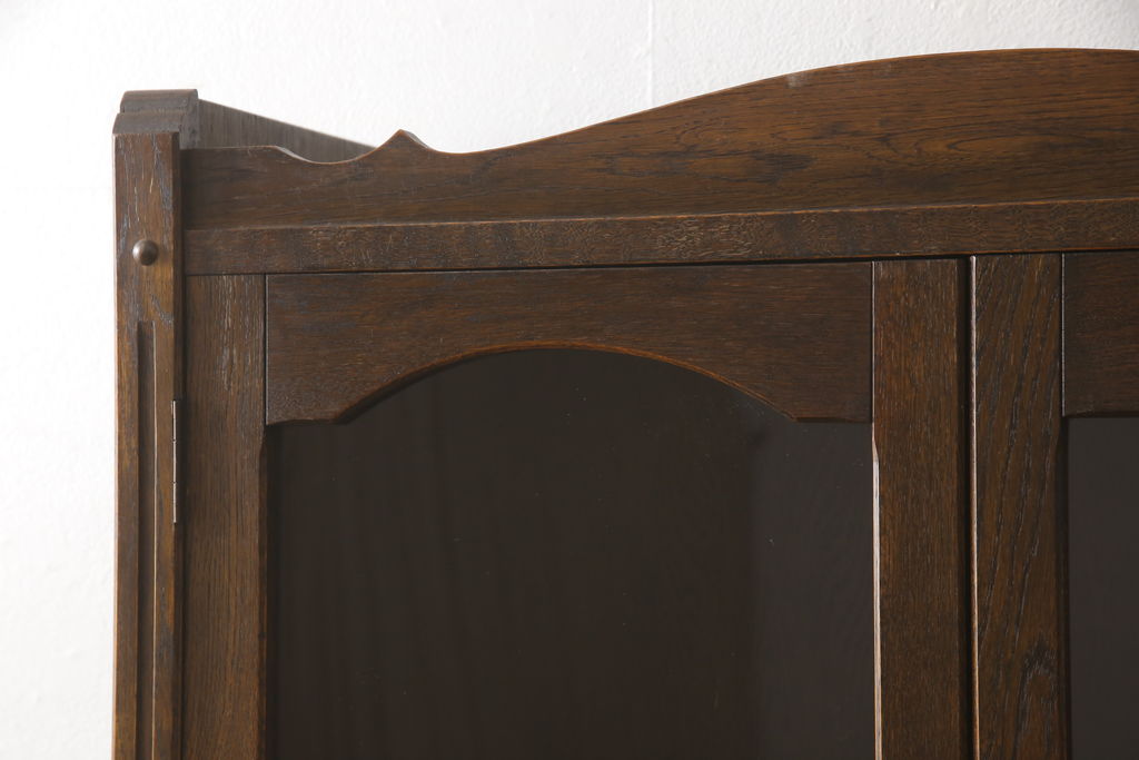 和製ヴィンテージ　神戸洋家具　ナラ材　シンプルなブックケース(本箱、収納棚、戸棚、キャビネット、ビンテージ)(R-058878)