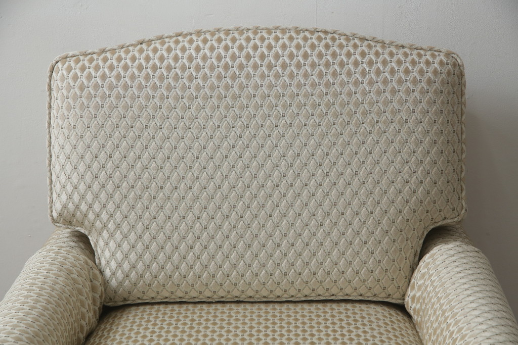 中古　超美品!!　DREXEL HERITAGE(ドレクセルヘリテイジ)　Upholstery(アップホルスタリー)　張り替え済み　クラシカルな佇まいの1人掛けソファ(アームチェア、一人掛け、1P、ラウンジチェア)(R-066406)