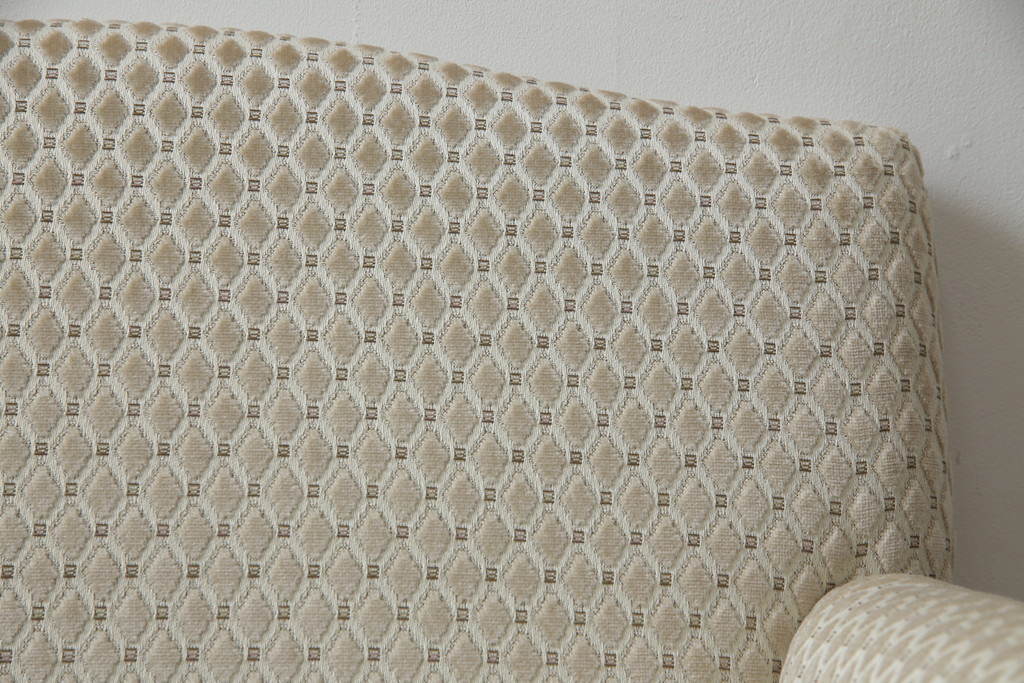 中古　超美品!!　DREXEL HERITAGE(ドレクセルヘリテイジ)　Upholstery(アップホルスタリー)　張り替え済み　クラシカルな佇まいの1人掛けソファ(アームチェア、一人掛け、1P、ラウンジチェア)(R-066406)