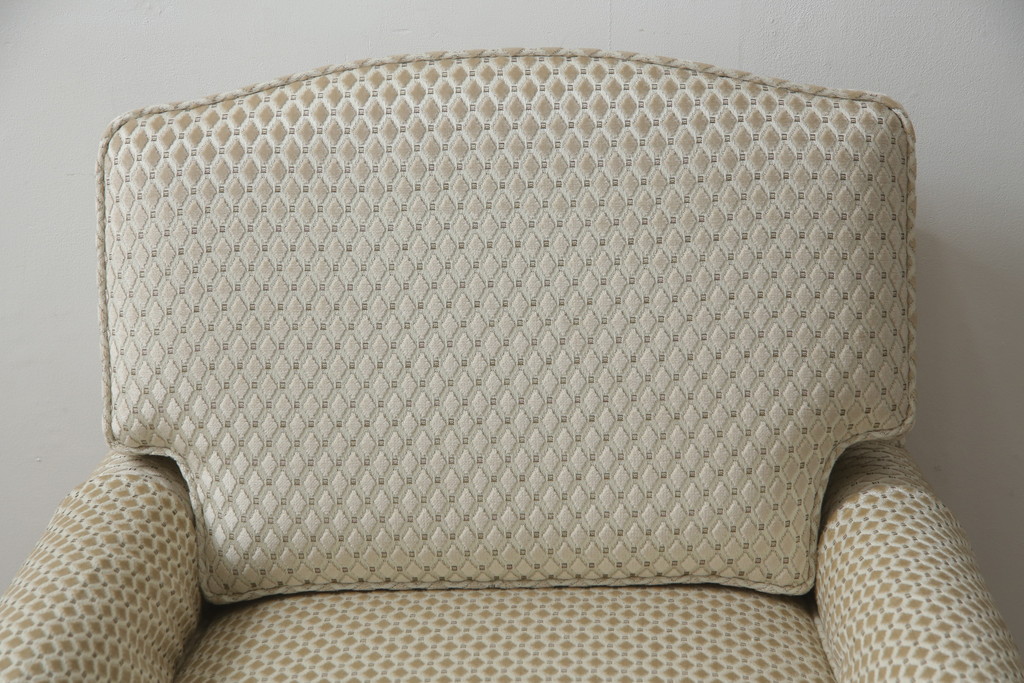 中古　超美品!!　DREXEL HERITAGE(ドレクセルヘリテイジ)　Upholstery(アップホルスタリー)　張り替え済み　クラシカルな佇まいの1Pソファ(アームチェア、一人掛け、1人掛け、ラウンジチェア)(定価約45万円)(R-066488)