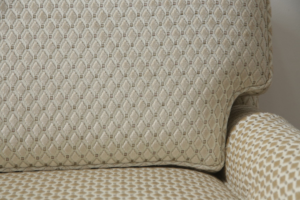 中古　超美品!!　DREXEL HERITAGE(ドレクセルヘリテイジ)　Upholstery(アップホルスタリー)　張り替え済み　クラシカルな佇まいの1Pソファ(アームチェア、一人掛け、1人掛け、ラウンジチェア)(定価約45万円)(R-066488)