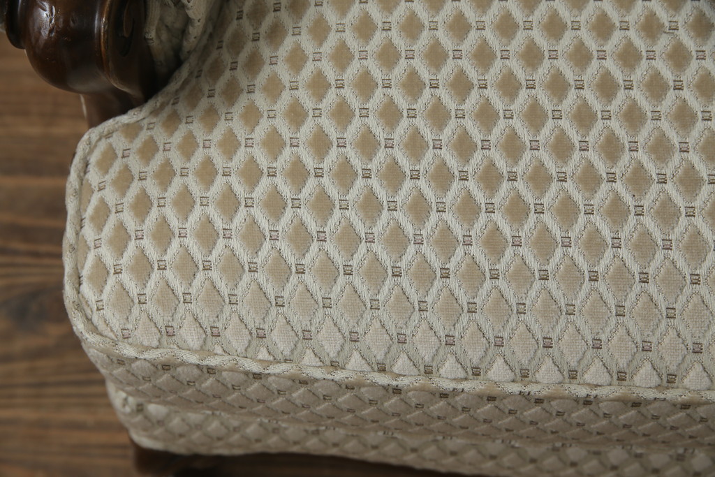中古　超美品!!　DREXEL HERITAGE(ドレクセルヘリテイジ)　Upholstery(アップホルスタリー)　張り替え済み　クラシカルな佇まいの1Pソファ(アームチェア、一人掛け、1人掛け、ラウンジチェア)(定価約45万円)(R-066488)