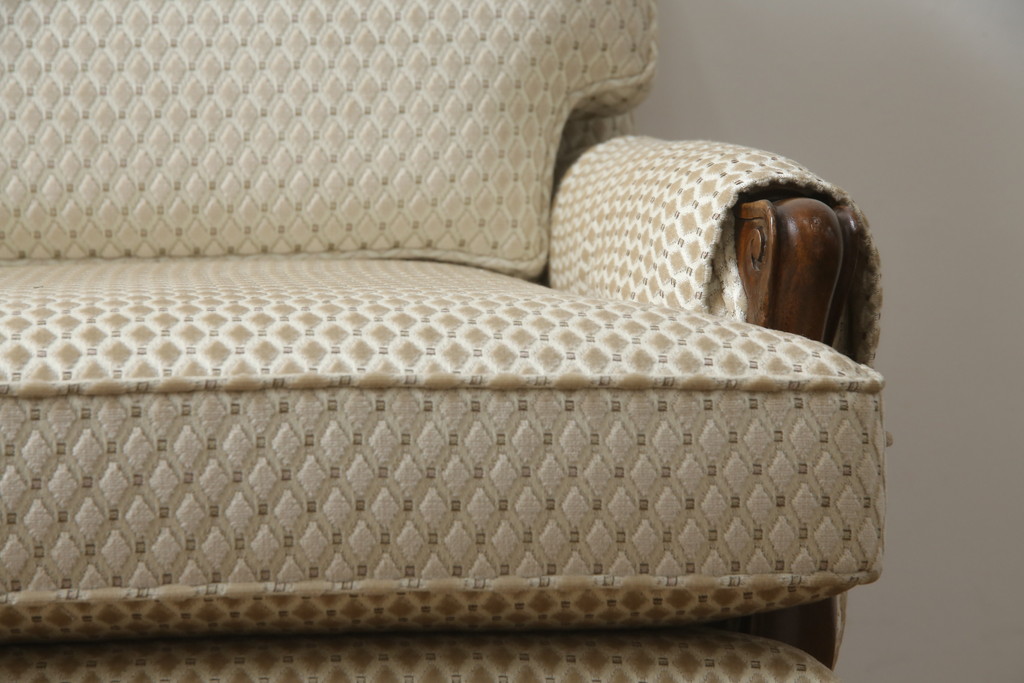 中古　超美品!!　DREXEL HERITAGE(ドレクセルヘリテイジ)　Upholstery(アップホルスタリー)　張り替え済み　クラシカルな佇まいの1Pソファ(アームチェア、一人掛け、1人掛け、ラウンジチェア)(定価約45万円)(R-066488)