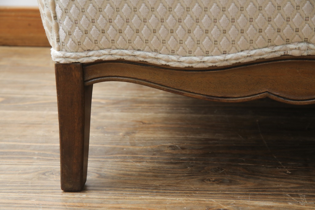 中古　超美品!!　DREXEL HERITAGE(ドレクセルヘリテイジ)　Upholstery(アップホルスタリー)　張り替え済み　クラシカルな佇まいの1Pソファ(アームチェア、一人掛け、1人掛け、ラウンジチェア)(定価約45万円)(R-066488)