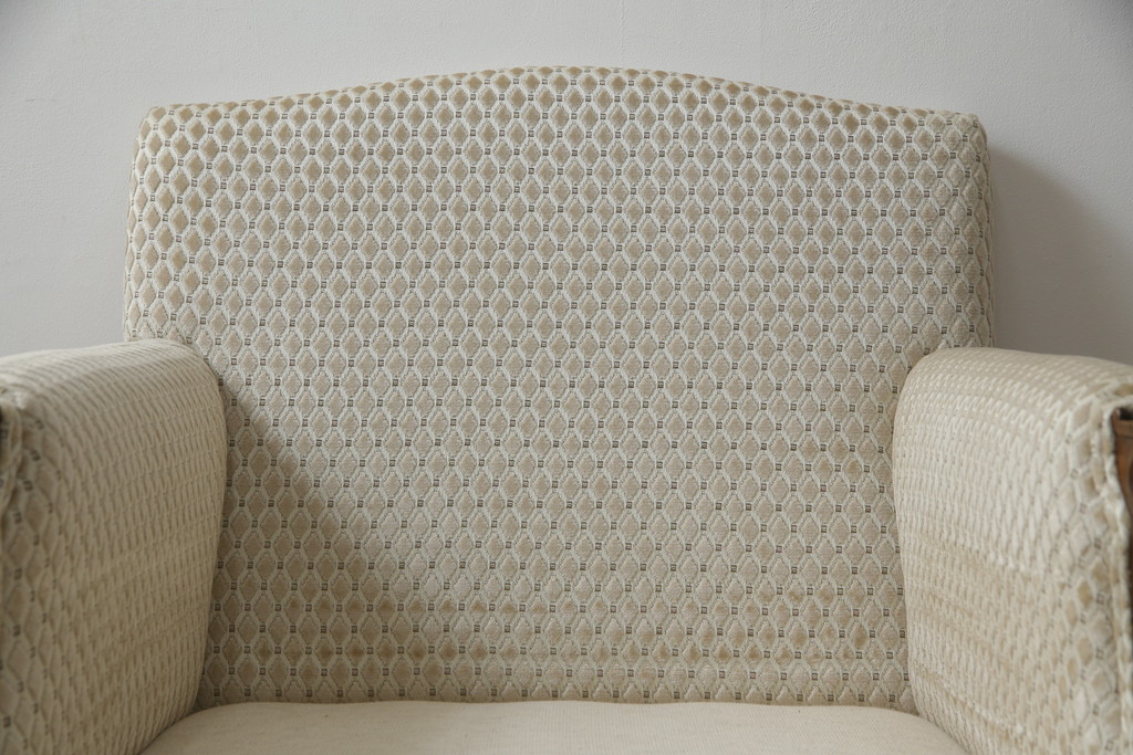 中古　超美品!!　DREXEL HERITAGE(ドレクセルヘリテイジ)　Upholstery(アップホルスタリー)　張り替え済み　クラシカルな佇まいの1Pソファ(アームチェア、一人掛け、1人掛け、ラウンジチェア)(定価約45万円)(R-066488)
