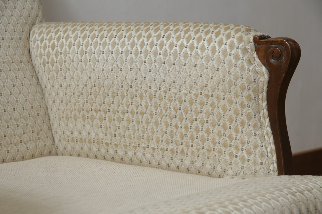 中古　超美品!!　DREXEL HERITAGE(ドレクセルヘリテイジ)　Upholstery(アップホルスタリー)　張り替え済み　クラシカルな佇まいの1Pソファ(アームチェア、一人掛け、1人掛け、ラウンジチェア)(定価約45万円)(R-066488)