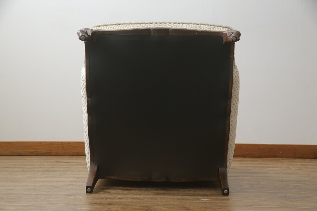 中古　超美品!!　DREXEL HERITAGE(ドレクセルヘリテイジ)　Upholstery(アップホルスタリー)　張り替え済み　クラシカルな佇まいの1Pソファ(アームチェア、一人掛け、1人掛け、ラウンジチェア)(定価約45万円)(R-066488)