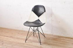 アメリカビンテージ　Hermanmiller(ハーマンミラー社)　チャールズ&レイ・イームズ(Charles & Ray Eames)　DKR　エッフェルベース　ビキニパッド付ワイヤーチェア(サイドチェア、ダイニングチェア、椅子、イス、ヴィンテージ)(R-068273)