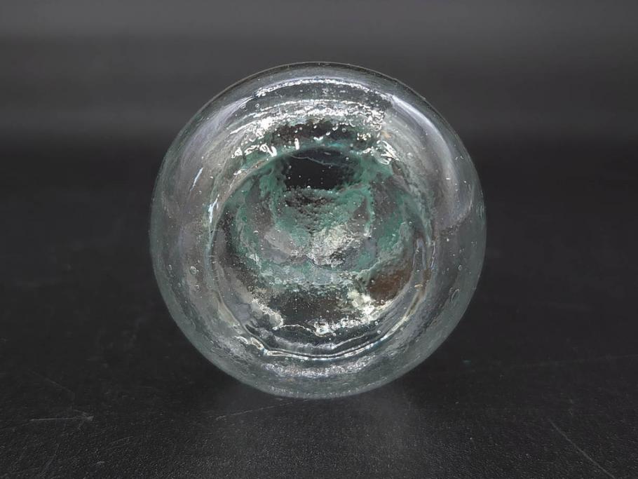 戦前　当時物　瓢箪型　気泡や絶妙なフォルムが味わいのあるニッキ水瓶5個セット(豆ガラス、ちびニッキ水、ガラス容器、駄菓子屋ビン、ペロペロ、レトロガラス、一輪挿し、ひょうたん)(R-076989)