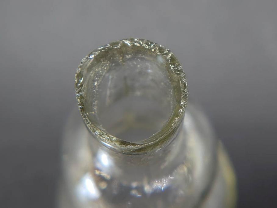 戦前　当時物　瓢箪型　気泡や絶妙なフォルムが味わいのあるニッキ水瓶5個セット(豆ガラス、ちびニッキ水、ガラス容器、駄菓子屋ビン、ペロペロ、レトロガラス、一輪挿し、ひょうたん)(R-076989)
